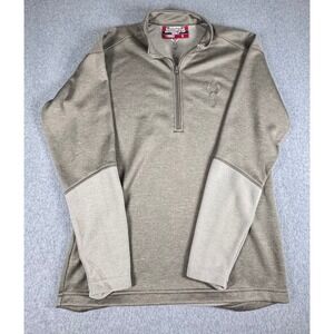 Badlands Defiance Mens Large 1/4 Zip Shirt Uncondtional Beige Tan Tencel Blend